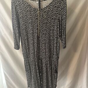 Black and White Patterned Women's Dress